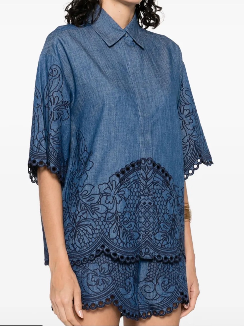 Zimmermann Coco Embroidered Denim Shirt - Picture 4 of 13
